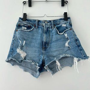 Abercrombie & Fitch The Mom Short High Rise Curve Love Size 2 Denim Shorts